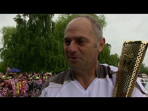 Sir Steve Redgrave carries Olympic torch