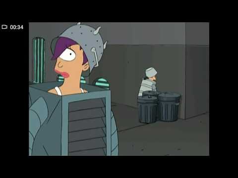 Futurama 1x05 - Le soldaré la fuga con resina caliente