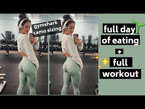 FDOE (vegan with macros) + full workout | gymshark camo