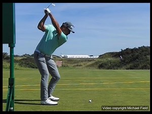 Chan Kim golf swing Long Iron (down-the-line view), July 2017.