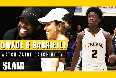 Dwyane Wade & Gabrielle Union Watch Zaire Catch First POSTER DUNK! ⚡️