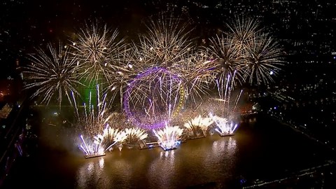 New Year fireworks illuminate the sky in the UK