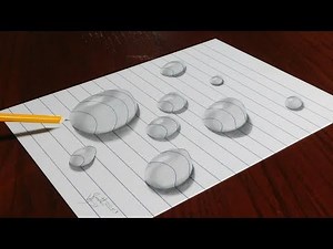 How to Draw Water Drops on Line Paper - Trick Art