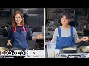 Ellie Kemper Tries to Keep Up with a Professional Chef | Back-to-Back Chef | Bon Appétit