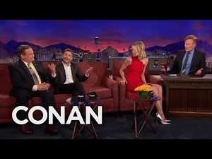 Chris Hardwick Interrupts Leslie Bibb's Interview - CONAN on TBS