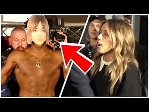 Chloe Bennet's Reaction To KSI Wearing A Mask Of Her in The KSI VS. LOGAN PAUL [OFFICIAL WEIGH IN]