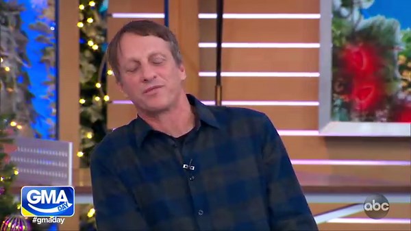 Tony Hawk teaches Michael Strahan and Sara Haines how to skateboard