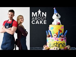 iJustine DREAM Birthday Cake Collab with Man About Cake | Sculpted Dog Cake Topper
