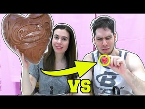 MINI CHOCOLATE HEART vs GIANT CHOCOLATE HEART!