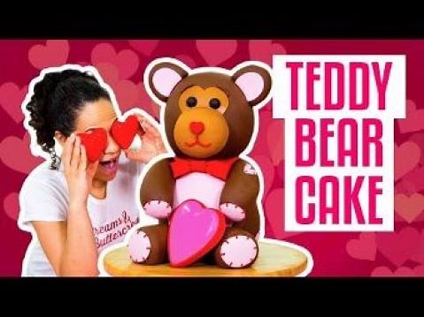 How To Make An Adorable TEDDY BEAR CAKE For Valentine’s Day | Yolanda Gampp | How To Cake It