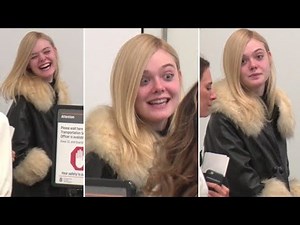 Elle Fanning Makes Funny Faces In The TSA Line At LAX