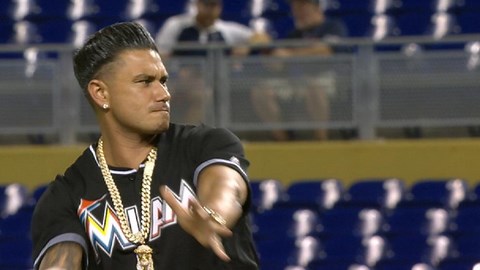 DJ Pauly D throws first pitch