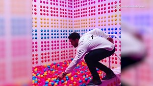 Geronimo! Katy Perry films Orlando Bloom jumping into ball pit