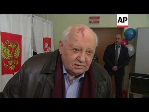 Ex-Soviet leader Gorbachev votes, comments on spy scandal