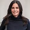 Courteney Cox cuts a cool figure in leather dress as she arrives Jimmy Kimmel Live!