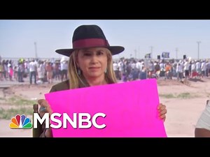Mira Sorvino Wears Jacket Saying ‘WE CARE’ To Rally For Migrant Kids | AM Joy | MSNBC