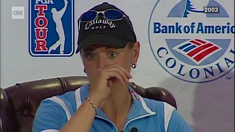 Annika Sorenstam plays on the PGA Tour in 2003