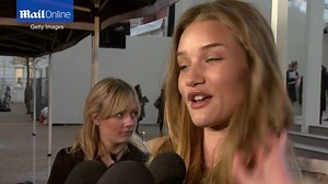 Young Rosie Huntington-Whiteley at Burberry's LFW show