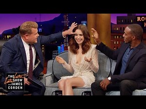 Lily Collins Gives Anthony Mackie & James Eyebrow Access