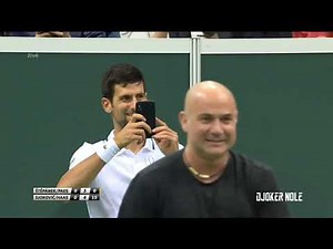 Novak Djokovic & Andre Agassi FUNNY MOMENT - Prague 2018 (HD)