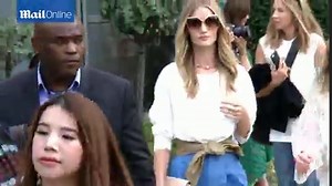 Rosie looks fit for the catwalk as she attends Chloé show