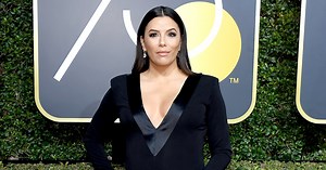 Pregnant Eva Longoria Shows Off Her Baby Bump on Golden Globes 2018 Red Carpet