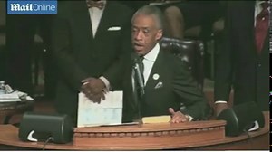 Rev Al Sharpton calls for justice at Michael Brown's funeral